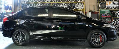 Honda City + ล้อแม็กลาย Advan RS 15นิ้ว สี Black Chrome + ยาง FALKEN ZE322 195/60R15