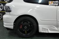 Honda Civic + ล้อแม็ก Spoon 15นิ้ว สีดำด้าน + ยาง YOKOHAMA Earth-1 195/50-15