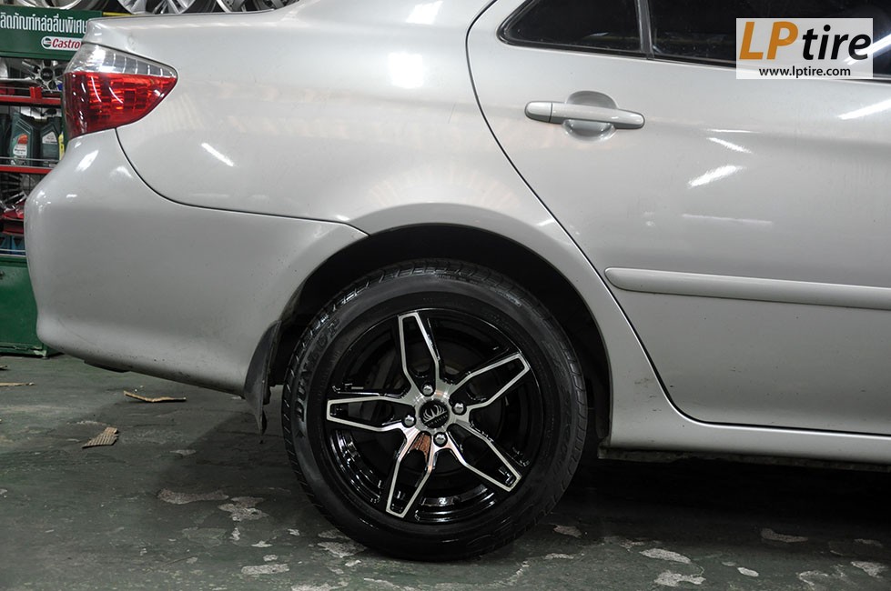 Toyota Vios + ล้อแม็ก Status U182 15นิ้ว สีดำหน้าเงา