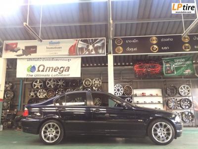 BMW 3 Series E46 318i เปลี่ยนแม็กลาย M-10 ขอบ17นิ้ว ET35 สี Hiper Silver พร้อมยาง DUNLOP LM704 215/45-17 หล่อๆ กับชุดแต่ง สไตร์ BMW