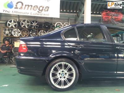 BMW 3 Series E46 318i เปลี่ยนแม็กลาย M-10 ขอบ17นิ้ว ET35 สี Hiper Silver พร้อมยาง DUNLOP LM704 215/45-17 หล่อๆ กับชุดแต่ง สไตร์ BMW