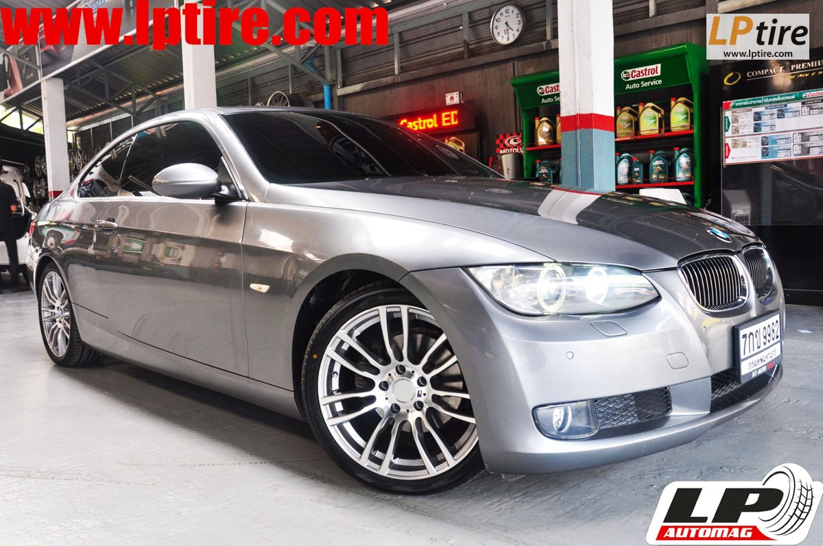 BMW 3 Series E90 + ล้อแม็ก TAW TM161 18x8 ET35 เทากลึงหน้าเงา + ยาง YOKOHAMA AE50 หน้า 225 40-18 หลัง 255 35-18