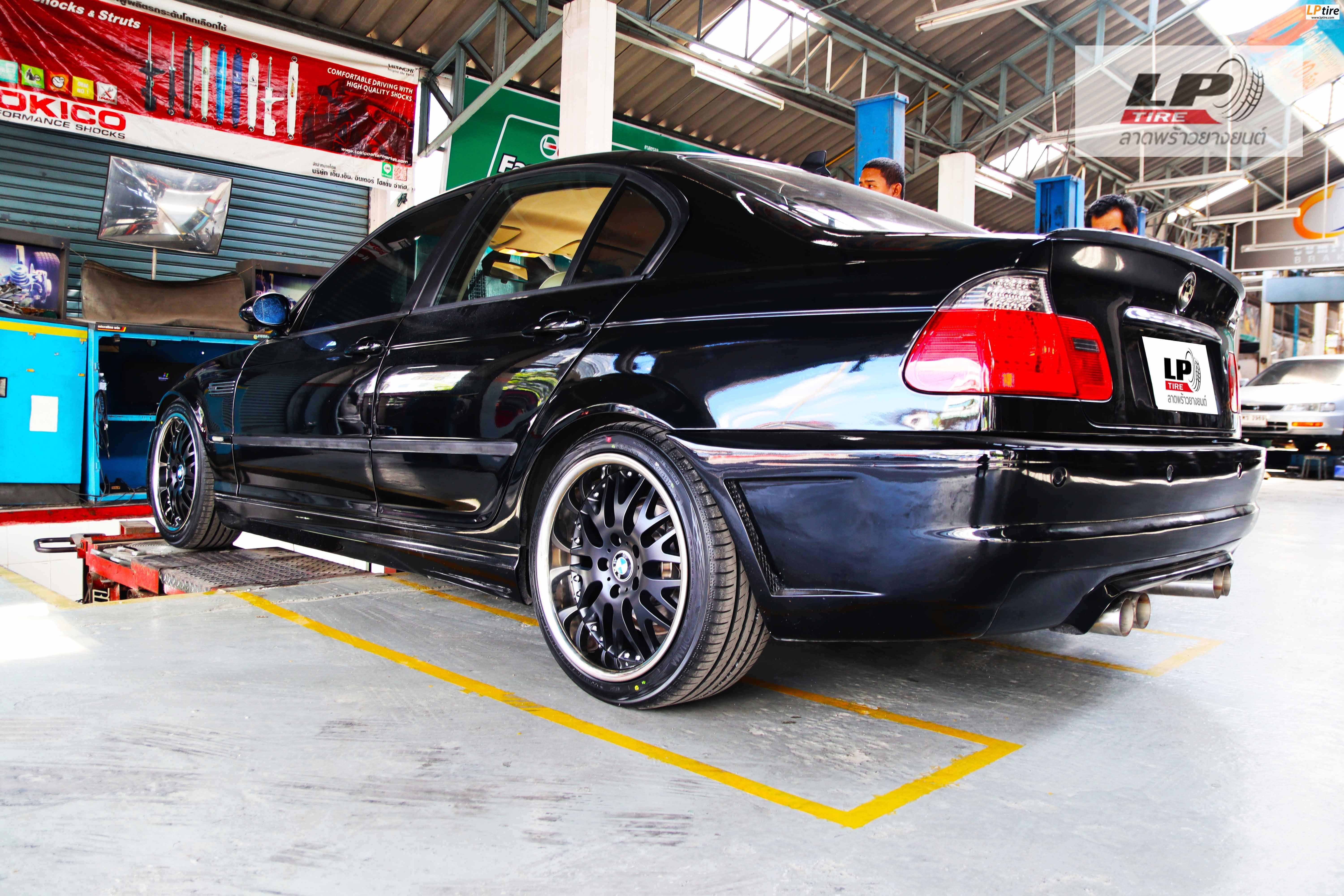 BMW 3 Series E90 318 จัดแม็ก SSW 075 18x9/18x8 ET35 5x120 ดำด้านขอบเลส คู่ยาง YOKOHAMA AE51 235/40-18 สวยลงตัว