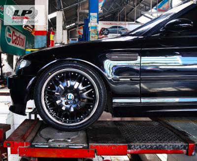 BMW 3 Series E90 318 จัดแม็ก SSW 075 18x9/18x8 ET35 5x120 ดำด้านขอบเลส คู่ยาง YOKOHAMA AE51 235/40-18 สวยลงตัว