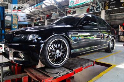 BMW 3 Series E90 318 จัดแม็ก SSW 075 18x9/18x8 ET35 5x120 ดำด้านขอบเลส คู่ยาง YOKOHAMA AE51 235/40-18 สวยลงตัว