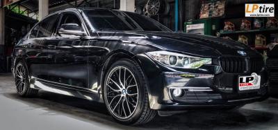 BMW 3 Series F30 + ล้อแม็ก L389 18x8.5 ET38 5x120 ดำหน้าเงา พร้อมยาง 225/45-18 HANKOOK V12 สวยงามครับ