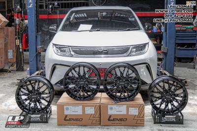 รถ - BYD Dolphin ล้อแม็ก - LENSO YETI ดำด้าน สเปค - 16x7 ET35 4x100 ใช้ยางเดิม