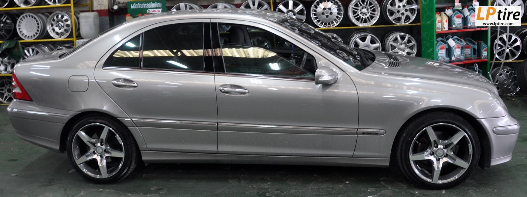 Benz C-Class W203 C220 + ล้อแม็กลาย AMG Edition 4 17นิ้ว สีเทาหน้าเงา + ยาง DUNLOP LM703 215/45-17