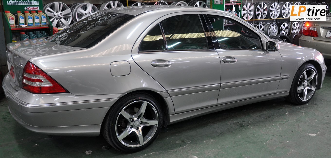 Benz C-Class W203 C220 + ล้อแม็กลาย AMG Edition 4 17นิ้ว สีเทาหน้าเงา + ยาง DUNLOP LM703 215/45-17