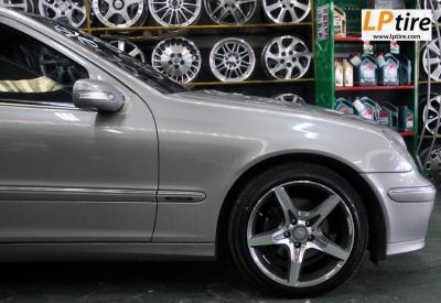 Benz C-Class W203 C220 + ล้อแม็กลาย AMG Edition 4 17นิ้ว สีเทาหน้าเงา + ยาง DUNLOP LM703 215/45-17