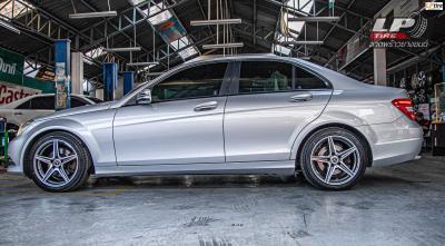 รถ - BENZ C200 W204 ล้อแม็ก - LG EDITION5 เทากลึงหน้าเงา สเปค - 17x8 ET35 5x112  ยาง - YOKOHAMA AE51 เบอร์ - 225/45-17