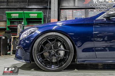 รถ - BENZ C-CLASS C300 ล้อแม็ก - VAGE VF04 BLACK สเปค - 19x8.5 ET35 5x112-5x114.3 ยาง - BRIDGESTONE POTENZA SPORT เบอร์หน้า - 225/40-19 เบอร์หลัง - 255/35-19 สปริงโหลด H&R For MERCEDES