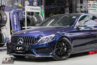 รถ - BENZ C-CLASS C300 ล้อแม็ก - VAGE VF04 BLACK สเปค - 19x8.5 ET35 5x112-5x114.3 ยาง - BRIDGESTONE POTENZA SPORT เบอร์หน้า - 225/40-19 เบอร์หลัง - 255/35-19 สปริงโหลด H&R For MERCEDES