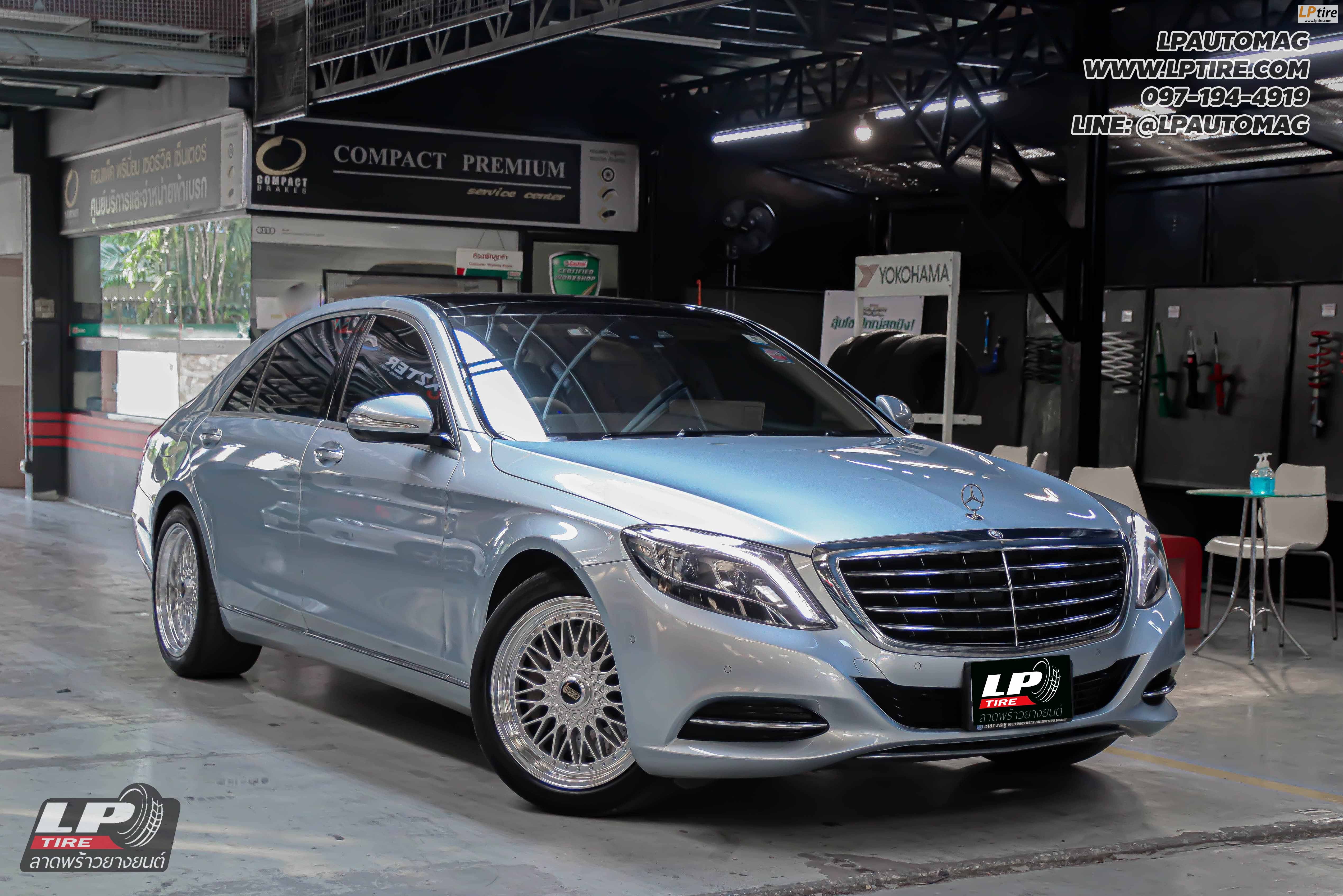 รถ - BENZ S500 (W222) ล้อแม็ก - K-Speed ลาย BBS RS สี SILVER ขอบเงาหมุดเงิน สเปค - หน้า19x8.5 ET35 หลัง19x9.5 ET40 ยาง - Michelin Pilot Sport 3 เบอร์ - 245/45-19