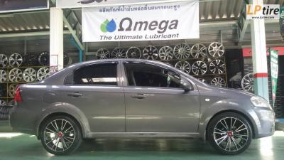 CHEVROLET AVEO เปลี่ยน ล้อแม็ก LENSO SCH 17 นิ้ว สีดำหน้าเงา พร้อม ยางMAXXIS MS800 205/45-17 เท่สุดๆไปเลย