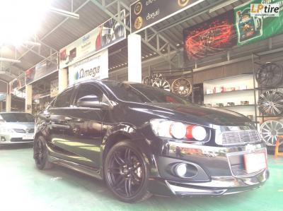 CHEVROLET SONIC เปลี่ยนแม็กมือสอง LENSO PDD 17x7 4รู100 สีดำด้าน พร้อมยางมือสอง DUNLOP LM703 205/45-17 หล่อแบบเฉียบคม