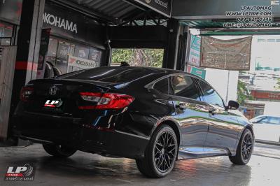 รถ - HONDA ACCORD ล้อแม็ก - LENSO VENTUS ดำด้าน สเปค - 18x8.5 ET35 5x114.3 รัดยาง - YOKOHAMA V552 เบอร์ - 235/45-18