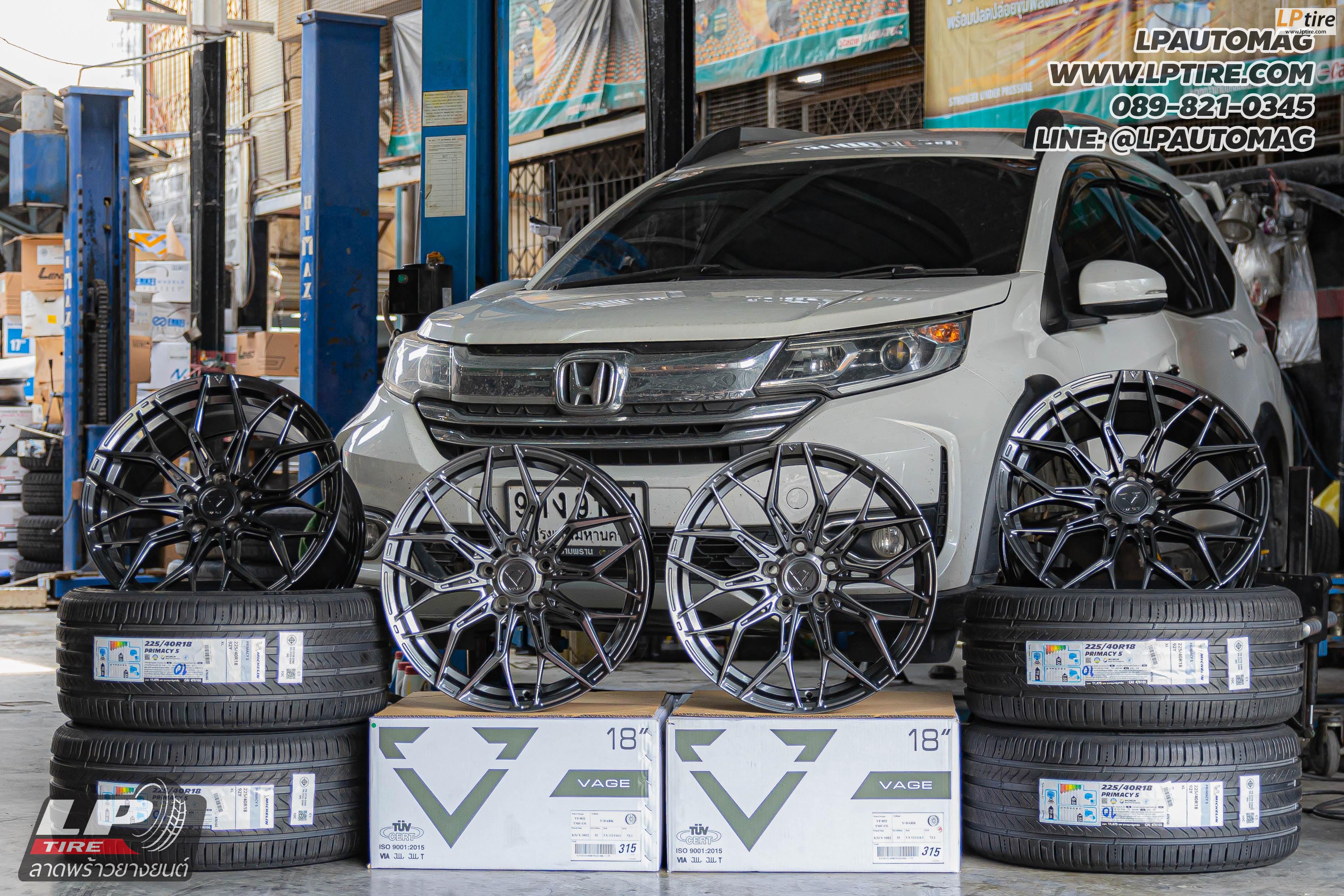 รถ - HONDA BR-V ล้อแม็ก - VAGE VF032 V-DARK สเปค - 18x8.5 ET35 5x114.3-5x112 ยาง - MICHELIN Pilot Sport 5 เบอร์ - 225/40-18