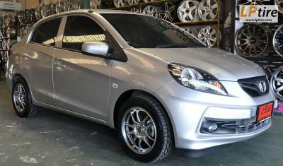 Honda Brio + ล้อแม็ก WORK MS2030 15นิ้ว สี Hyper Silver + ยาง ACHILLES ATR 195/55-15