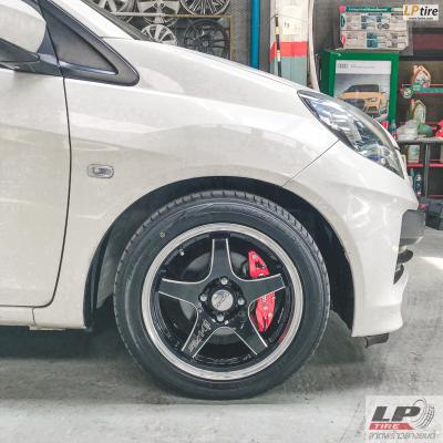 #HONDA#BRIO เสริมหล่อ #ล้อแท้#LENSO D-1RS ขอบ15x7 ET38 4รู100 พร้อมยาง #DUNLOP LM704 195/50-15