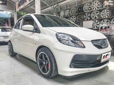 #HONDA#BRIO เสริมหล่อ #ล้อแท้#LENSO D-1RS ขอบ15x7 ET38 4รู100 พร้อมยาง #DUNLOP LM704 195/50-15