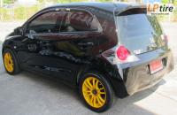 Honda Brio + ล้อแม็ก VOLR 1787 15นิ้ว สีเหลือง + ยาง FALKEN ZE522 195/50-15