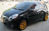 Honda Brio + ล้อแม็ก VOLR 1787 15นิ้ว สีเหลือง + ยาง FALKEN ZE522 195/50-15