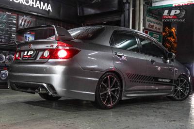 รถ - HONDA CITY GD ล้อแม็ก MUGEN ดำหน้าเงา สเปค - 17x7 ET45 4x100 รัดยาง - ยางเดิม