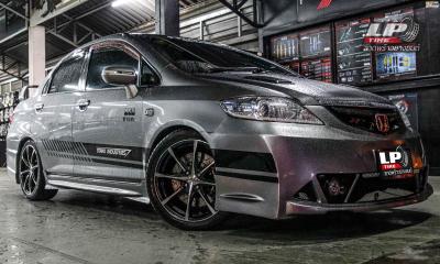 รถ - HONDA CITY GD ล้อแม็ก MUGEN ดำหน้าเงา สเปค - 17x7 ET45 4x100 รัดยาง - ยางเดิม