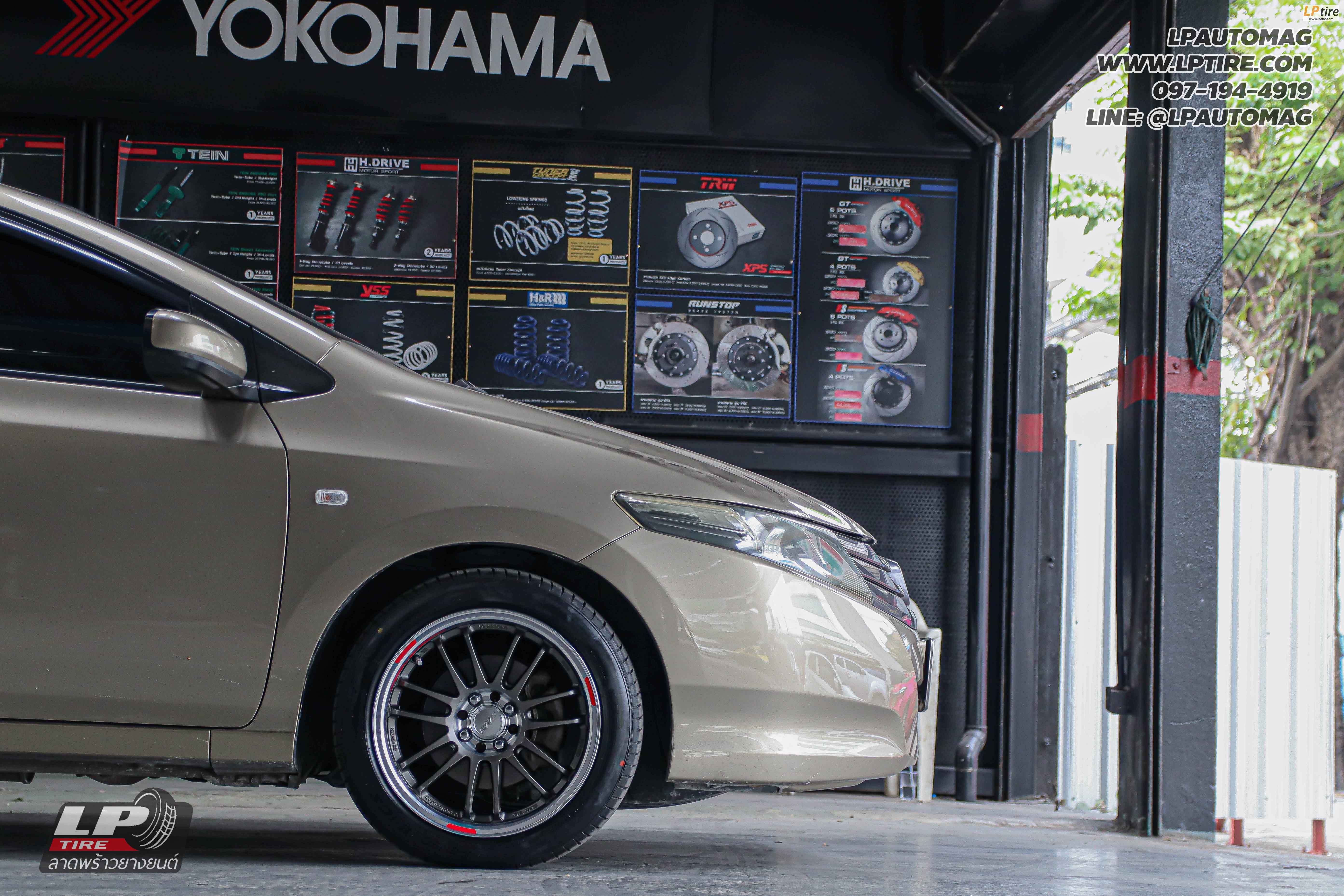 รถ - HONDA CITY ล้อแม็ก - NK Performance NK30 (RE30) Flowforming เทาขอบเงิน สเปค -16x7 ET35 4x100 ยาง - LENSO D-1CS เบอร์ -195/50-16