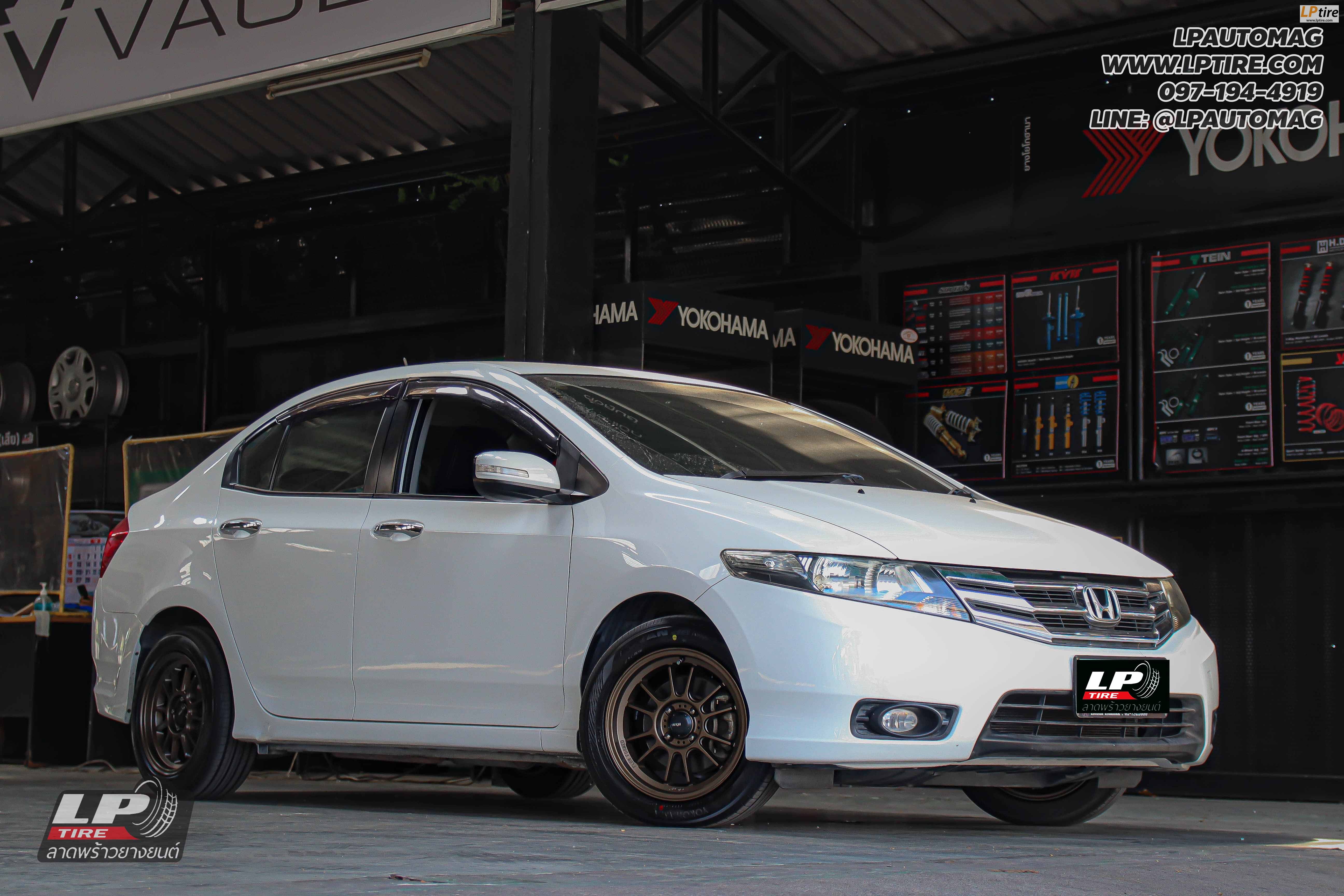 รถ - HONDA CITY ล้อแม็ก - KONIG N781 FlowForming น้ำตาล สเปค - 15x7 ET28 4x100 ยาง - YOKOHAMA V552 เบอร์ - 195/55-15