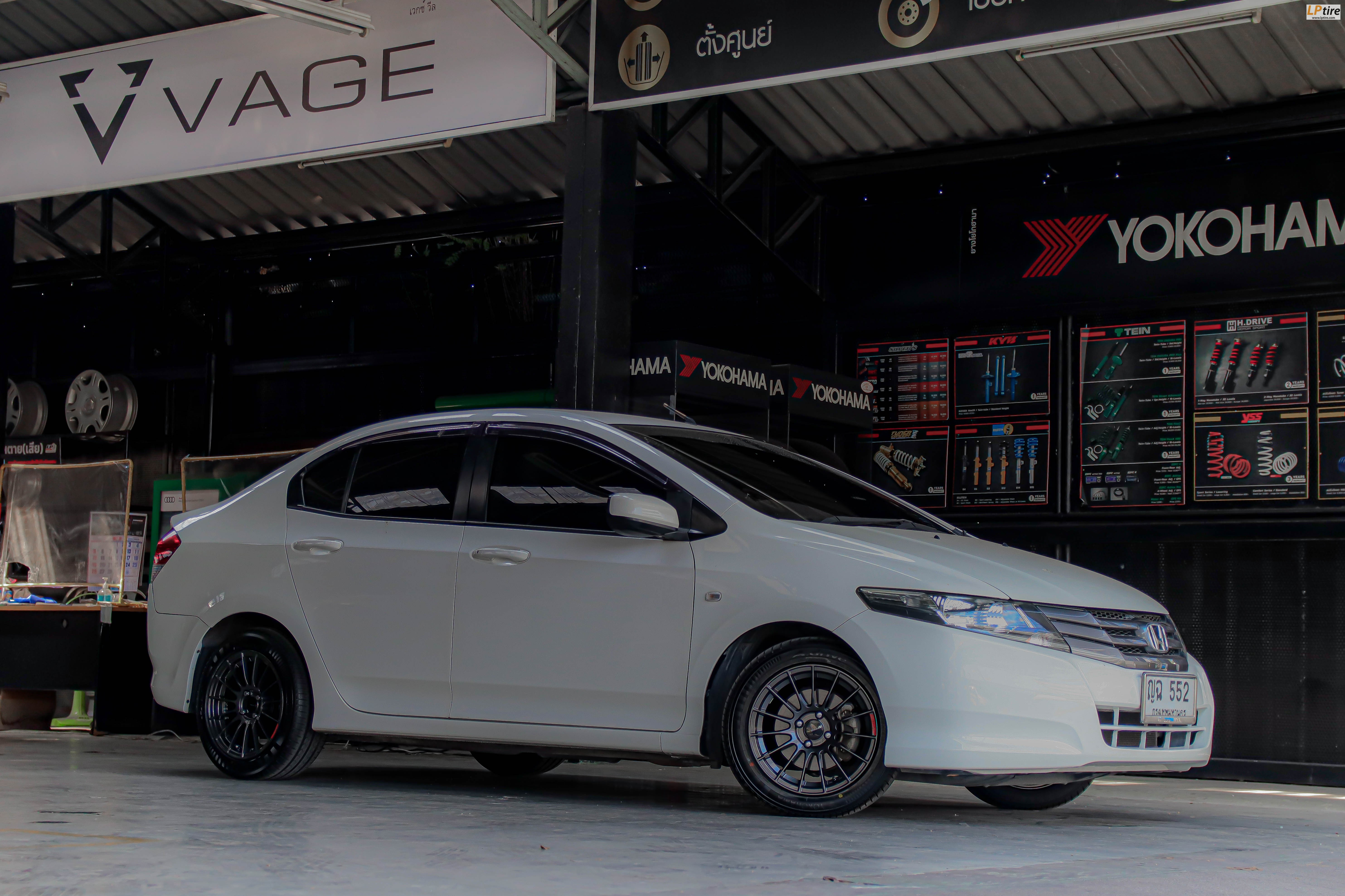 รถ - HONDA CITY ล้อแม็ก - EmotionR RSR (RS05RR) Dark Gun สเปค - 15x7 ET35 4x100 ยาง - YOKOHAMA A-DRIVE AA01 เบอร์ - 195/55-15