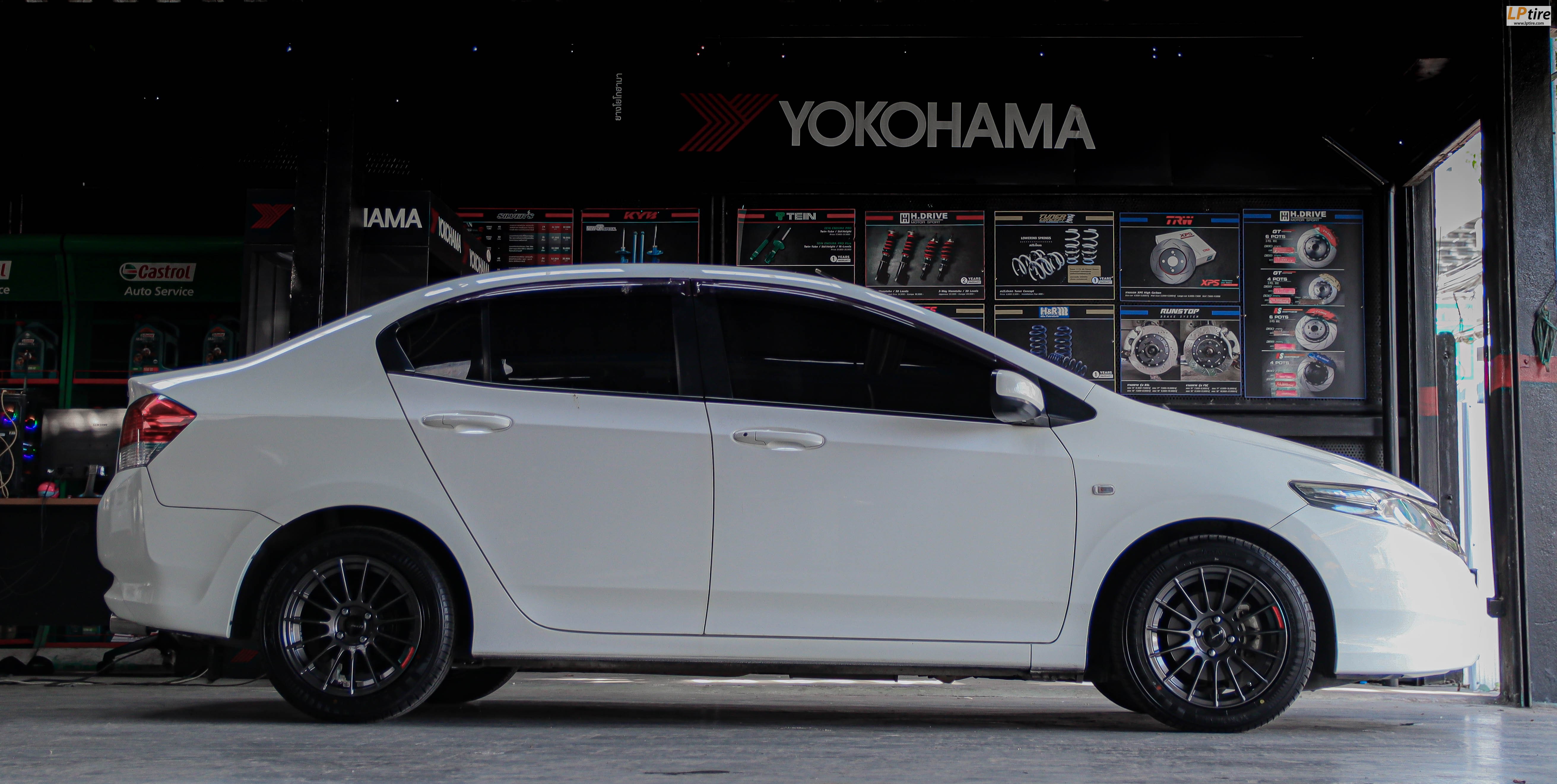 รถ - HONDA CITY ล้อแม็ก - EmotionR RSR (RS05RR) Dark Gun สเปค - 15x7 ET35 4x100 ยาง - YOKOHAMA A-DRIVE AA01 เบอร์ - 195/55-15