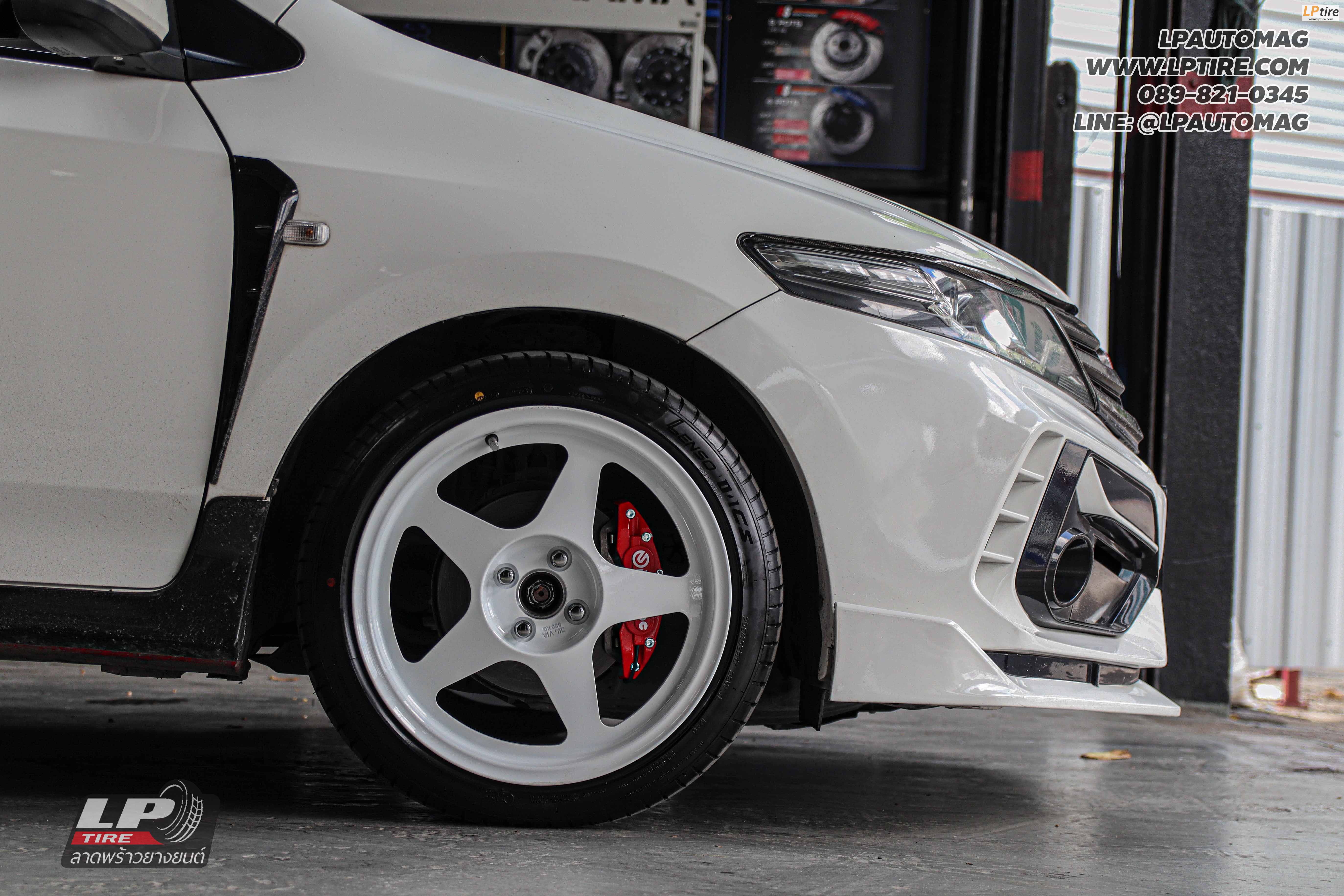 รถ - HONDA CITY ล้อแม็ก - NK Performance NK388 (SPOON) Flowforming ขาว สเปค - 17x8 ET40 4x100 ยาง - LENSO D-1CS เบอร์ - 205/45-17