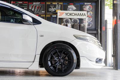 รถ - HONDA CITY ล้อแม็ก - EmotionR FRE BY LENSO ดำด้าน สเปค - 15x7 ET35 4x100 ยาง - LENSO D-1CS เบอร์ - 195/55-15
