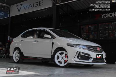 รถ - HONDA CITY ล้อแม็ก - NK Performance NK388 (SPOON) Flowforming ขาว สเปค - 17x8 ET40 4x100 ยาง - LENSO D-1CS เบอร์ - 205/45-17