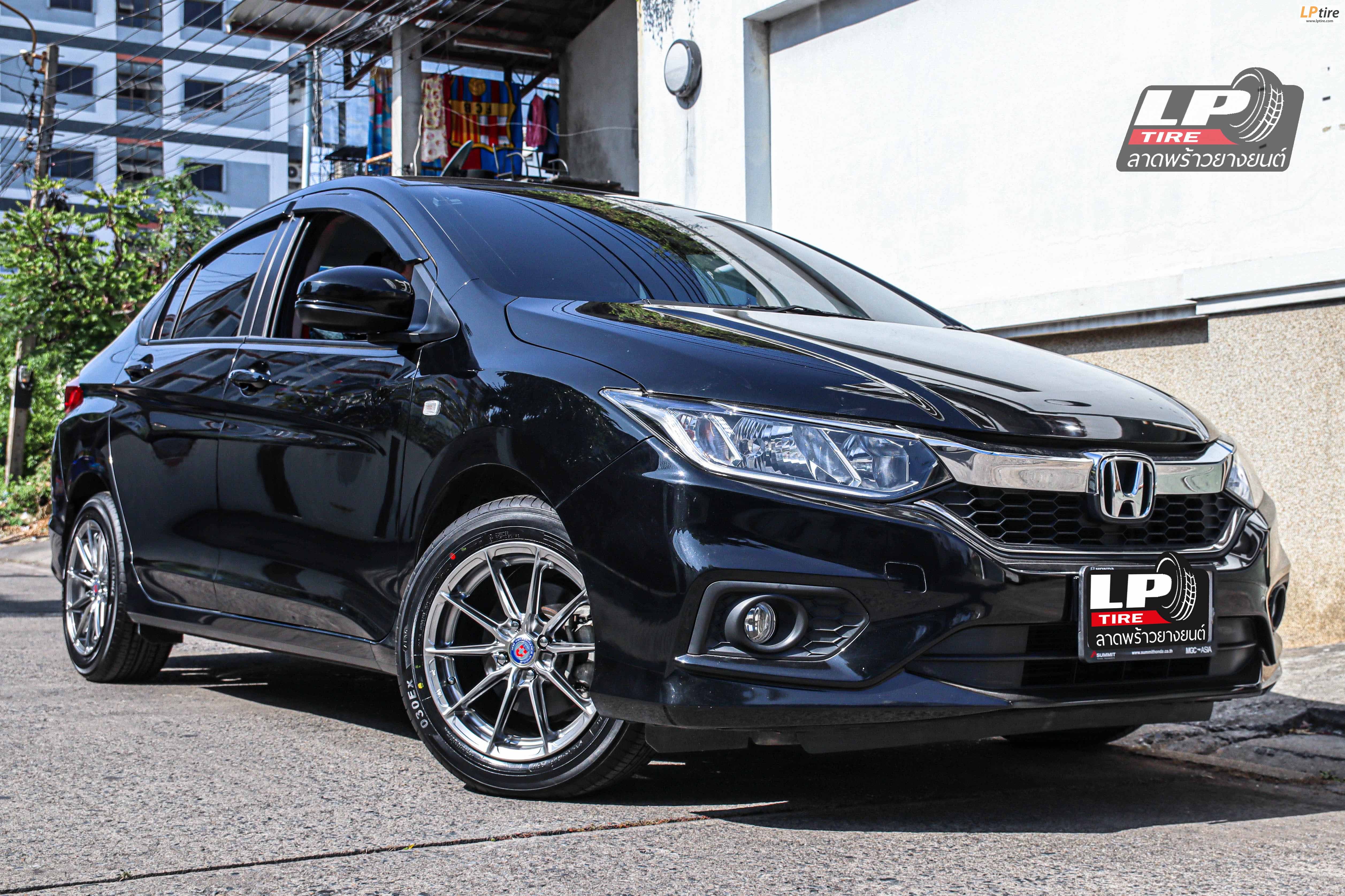 รถ - HONDA CITY GM6 ล้อแม็ก - SSW S380 15x7 ET38 4x100 ไฮเปอร์แบลค สเปค - 15x7.5 ET35 4x100 รัดยาง - ALLIANCE AL30 030Ex 195/55-15