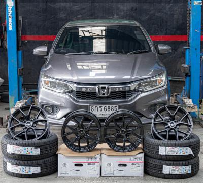 รถ - HONDA CITY ล้อแม็ก - EmotionR FRE BY LENSO ดำด้าน สเปค - 15x7 ET35 4x100 รัดยาง - ALLIANCE AL30 030Ex เบอร์ - 195/55-15