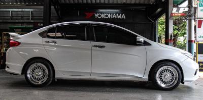 รถ - HONDA CITY GM6 ล้อแม็ก - LENSO BSX BBS Hyper silver สเปค - 16x7.5 ET25 4x100 รัดยาง - YOKOHAMA ES32 เบอร์ - 195/50-16