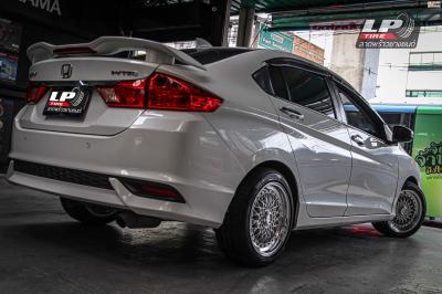 รถ - HONDA CITY GM6 ล้อแม็ก - LENSO BSX BBS Hyper silver สเปค - 16x7.5 ET25 4x100 รัดยาง - YOKOHAMA ES32 เบอร์ - 195/50-16