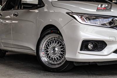 รถ - HONDA CITY GM6 ล้อแม็ก - LENSO BSX BBS Hyper silver สเปค - 16x7.5 ET25 4x100 รัดยาง - YOKOHAMA ES32 เบอร์ - 195/50-16