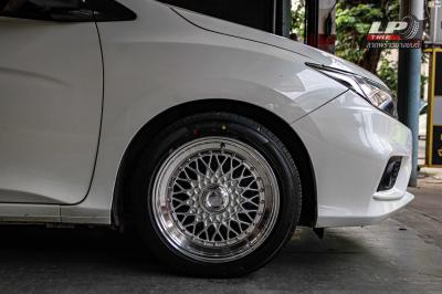 รถ - HONDA CITY GM6 ล้อแม็ก - LENSO BSX BBS Hyper silver สเปค - 16x7.5 ET25 4x100 รัดยาง - YOKOHAMA ES32 เบอร์ - 195/50-16