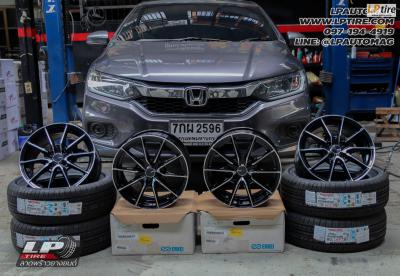 รถ - HONDA CITY ล้อแม็ก - ENKEI DRACO ดำหน้าเงา สเปค - 15x6.5 ET38 4x100 ยาง - ALLIANCE AL30 030Ex เบอร์ - 195/55-15