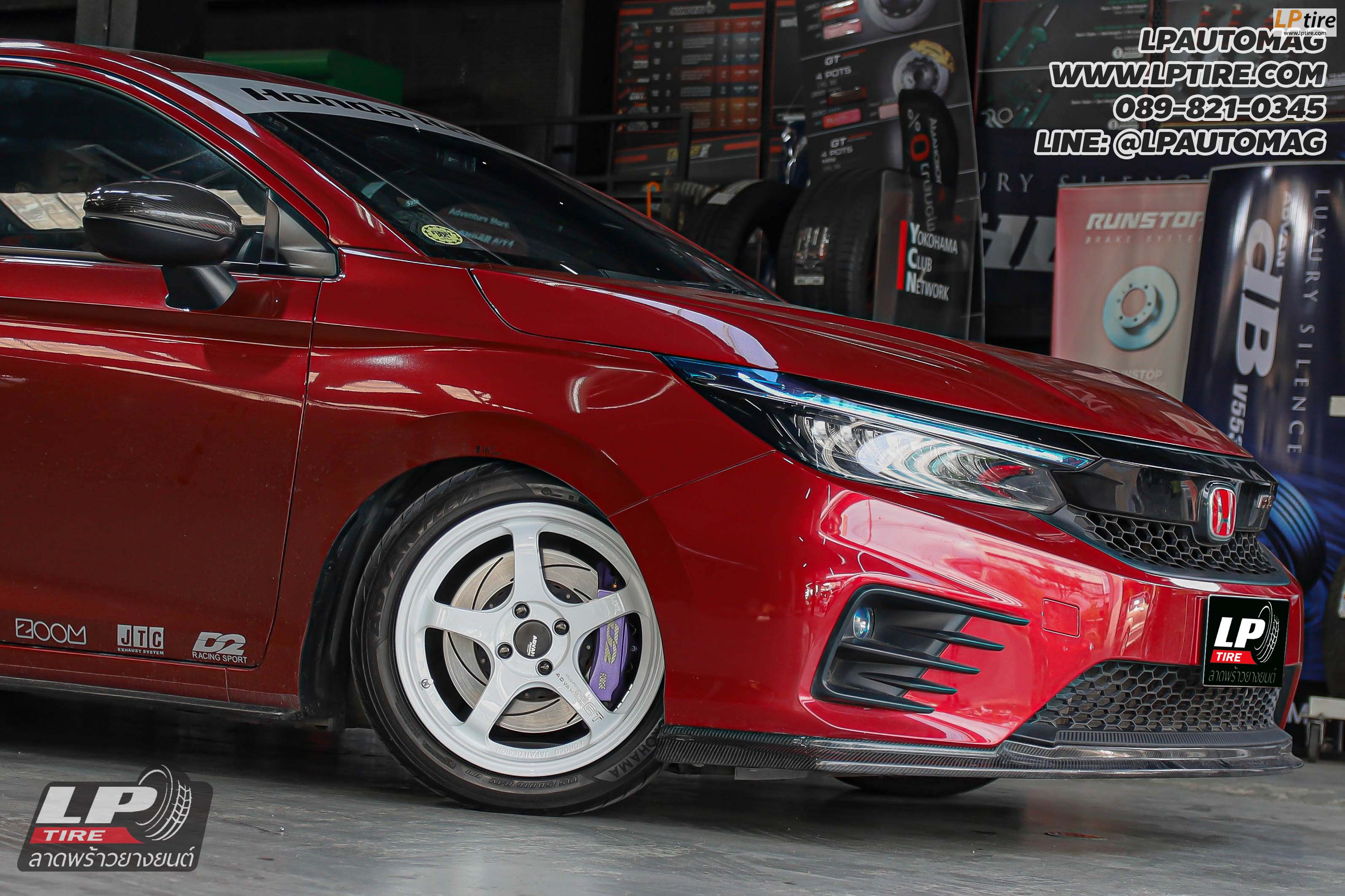 รถ - HONDA CITY ล้อแม็ก - INSPI ADVAN GT BEYOND Flowforming ขาว สเปค - 16x7 ET35 4x100
ยาง - YOKOHAMA ADVAN Fleva V701 เบอร์ - 195/50R16