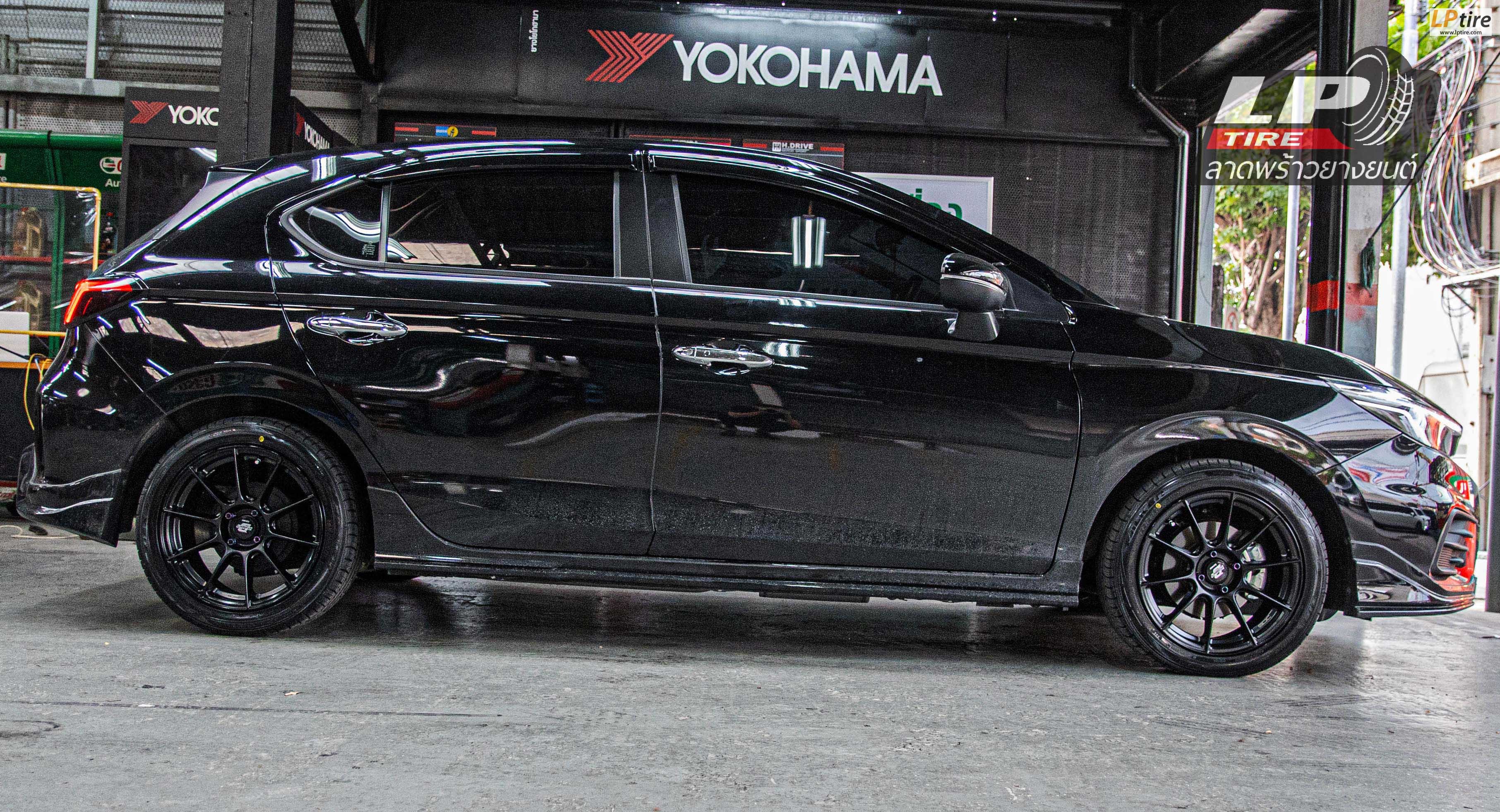 รถ - HONDA CITY GN ล้อแม็ก - LENSO CLIMAX (90C) ดำด้าน สเปค - 16x7 ET35 4x100 ยาง - FALKEN ZE914 เบอร์- 195/50-16