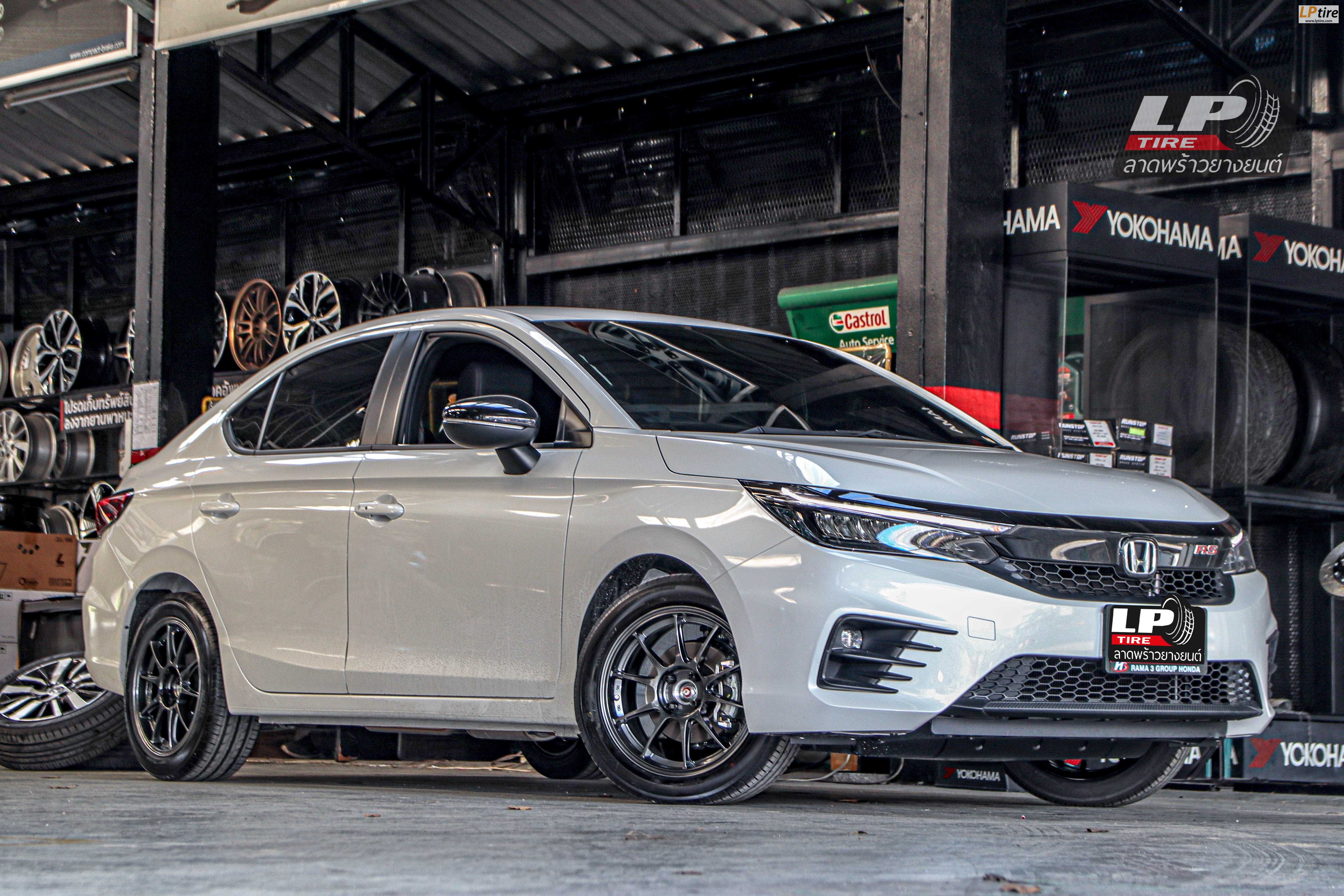 รถ - HONDA CITY ล้อแม็ก -NK Performance NK105N (TC105n) Flowforming NK Dark ขอบ - 16x7 ET35 4x100 ยาง- YOKOHAMA ES32 เบอร์ - 205/50-16