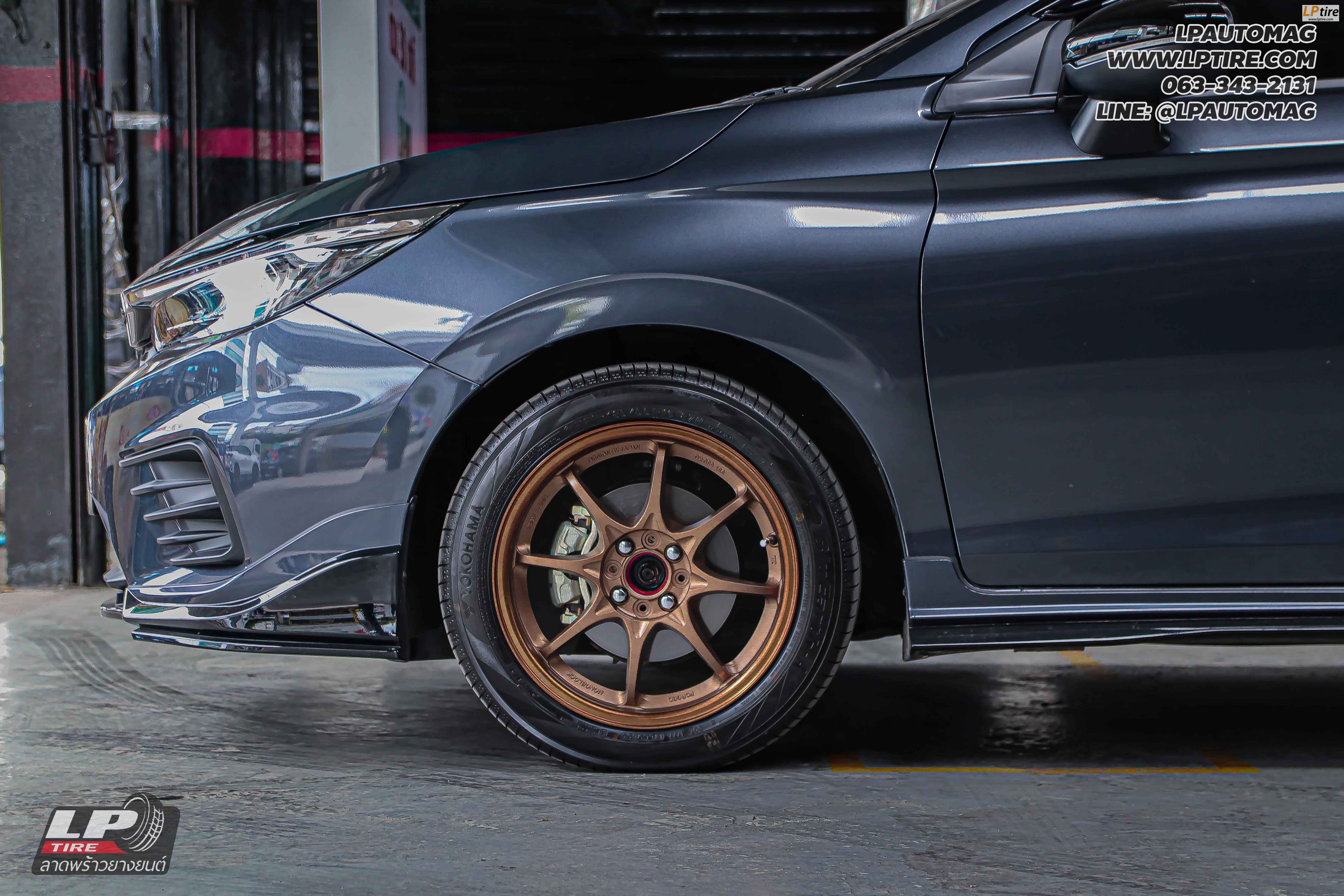 รถ -HONDA CITY ล้อแม็ก - NK Performance NK28N Flowforming น้ำตาล สเปค - 16x7 ET35 4x100
ยาง - YOKOHAMA AE50 เบอร์ -185/55-16