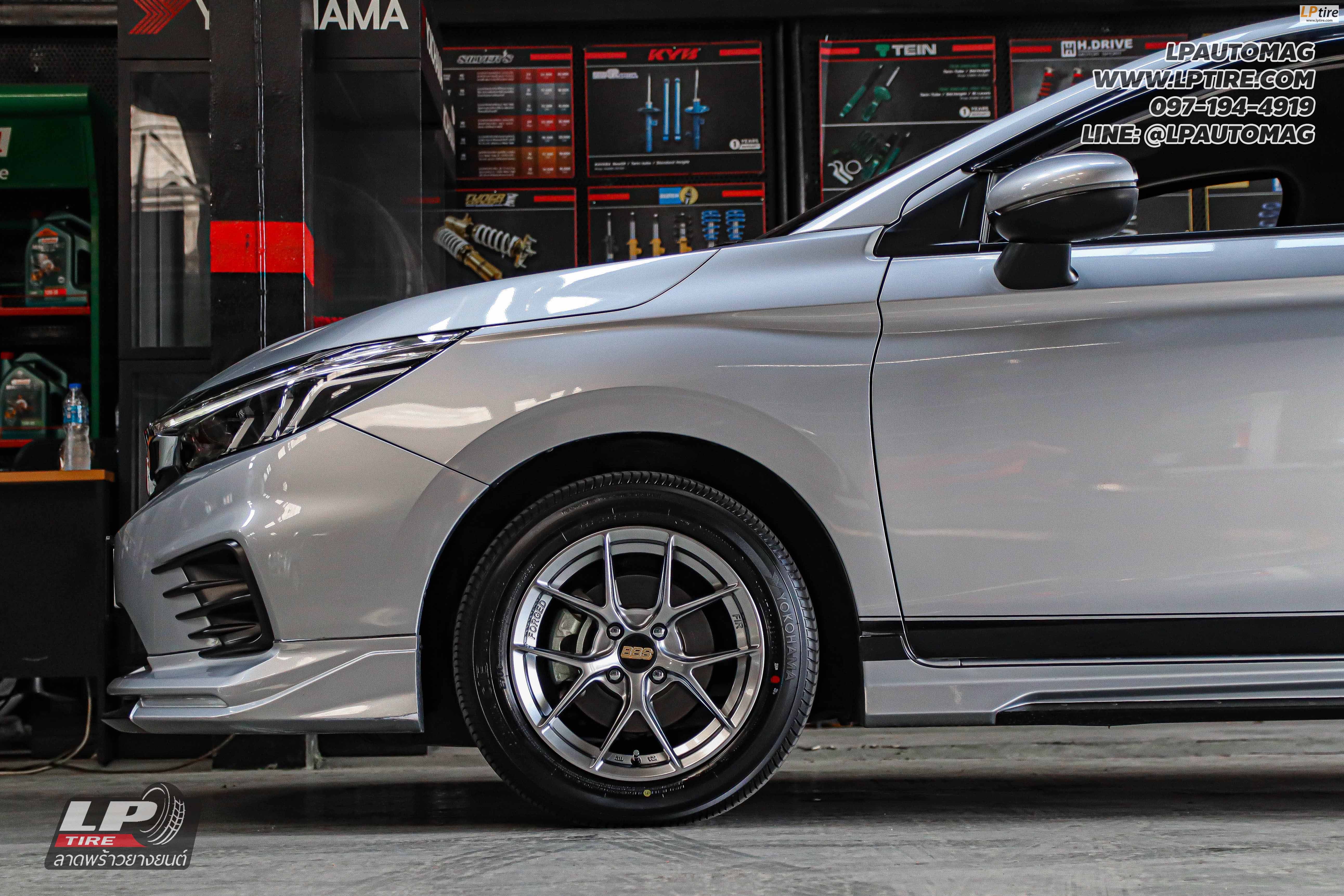 รถ - HONDA CITY ล้อแม็ก -K-Speed FIR-204 คาร์บอนเก สเปค - 15x7 ET35 4x10 ยาง - YOKOHAMA E70 เบอร์ -185/60-15