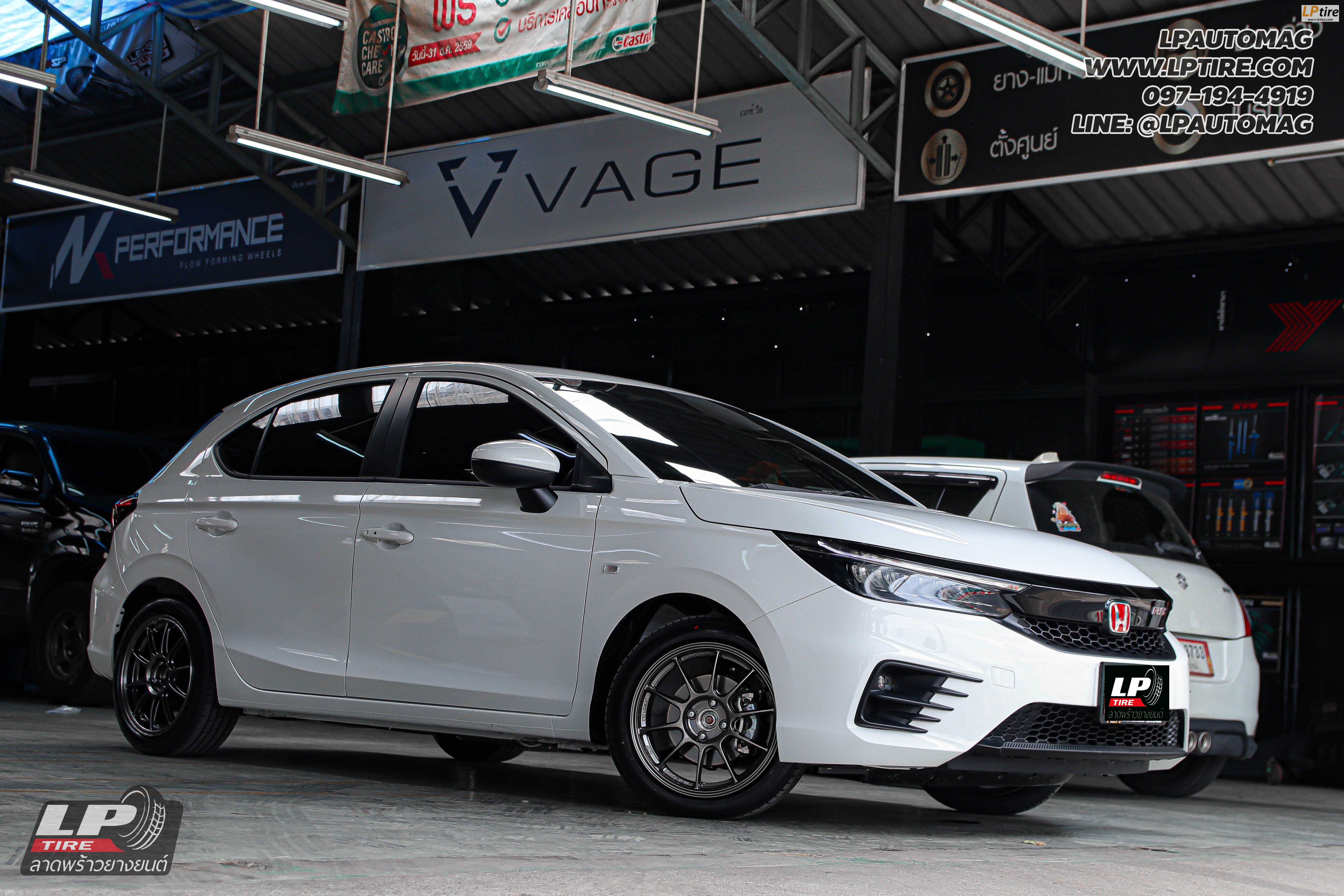 รถ - HONDA CITY ล้อแม็ก - AOW-105X (TC105X) EJ-TITAN สเปค -16x7 ET36 4x100 ยาง - LENSO D-1CS เบอร์ - 195/50-16