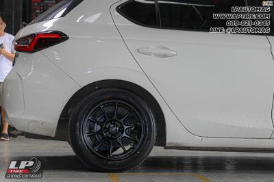 รถ -HONDA CITY ล้อแม็ก - KONIG N632 Dekagram FlowForming ดำด้าน สเปค - 15x7 ET28 4x100 ยาง - ALLIANCE AL30 030Ex เบอร์ -195/55-15